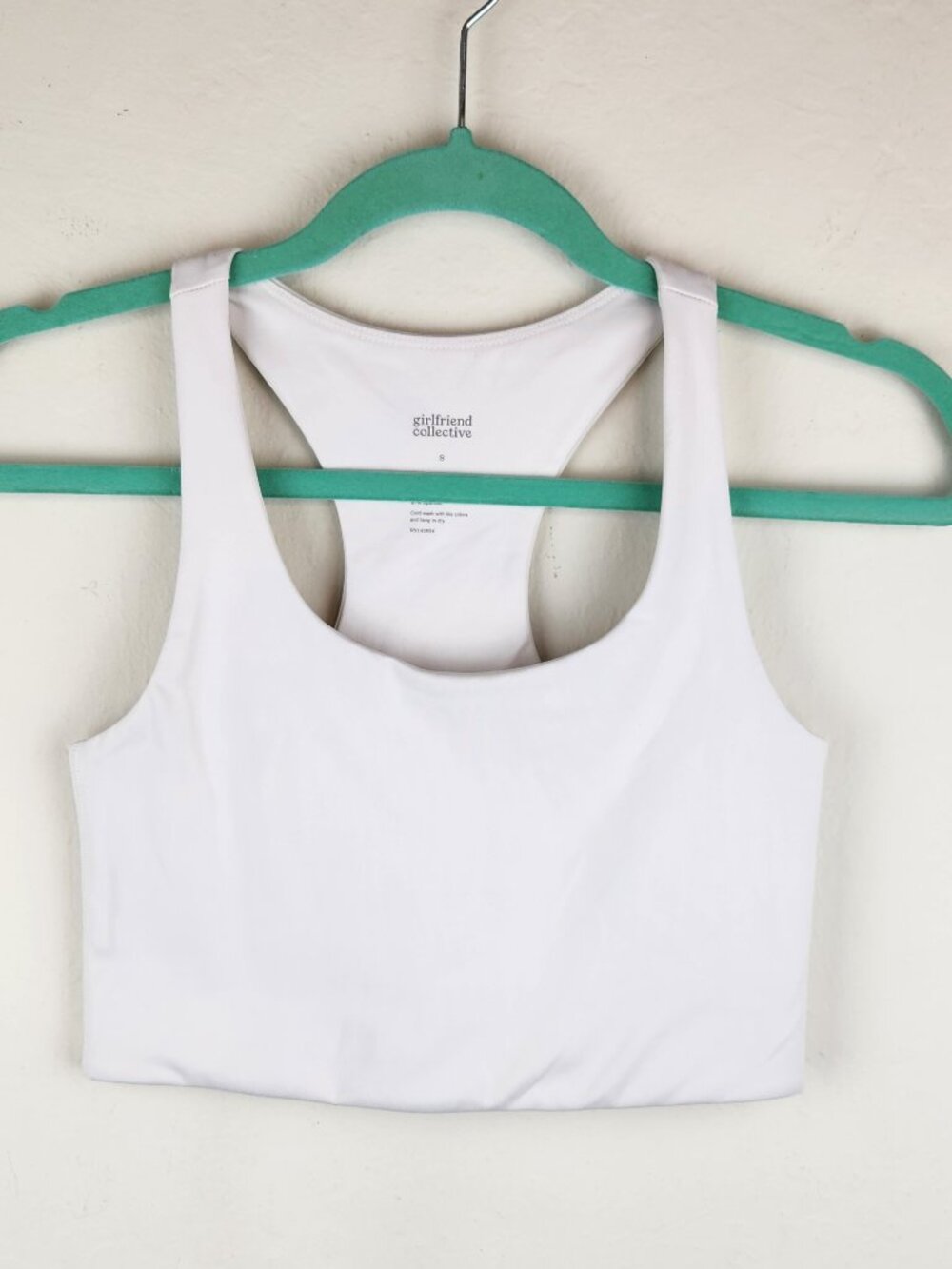Girlfriend Collective Paloma Longline Racerback Bra Ivory sz S